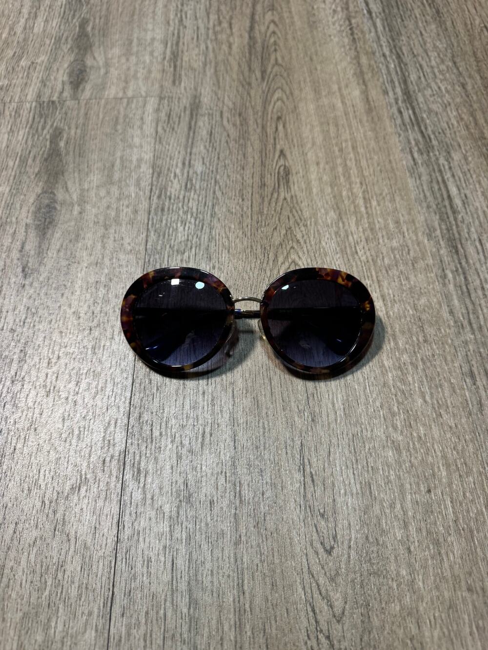 Prada Cinéma Round Sunglasses with Tortoiseshell and Gold-Tone Frame